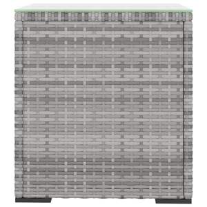 Table d'appoint d'extérieur en poly rotin et verre trempé de 15.7 po x 14.6 po x 15.9 po gris - Product Image 3