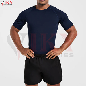 Conjunto Deportivo 2026 Azul Marino: Camiseta de Compresión y Pantalones Cortos Negros de Secado Rápido y Transpirables para Gimnasio, Fitness y Entrenamiento - Product Image 4