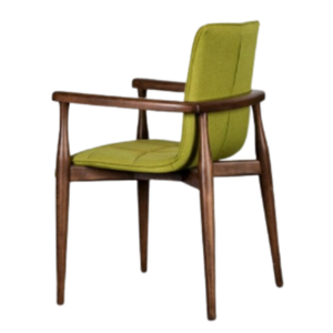 Elección de sillas de madera de restaurante con estilo minimalista para sentarse y respaldos de espuma media de tela suave - Product Image 4