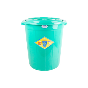 Seau à eau en plastique durable de 120L, poignées latérales sécurisées pour un transport facile, un stockage étanche et polyvalent, produit stocké - Product Image 1