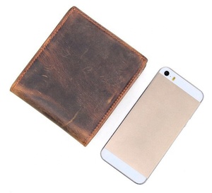 Monedero de bolsillo frontal de cuero para hombre Crazy Horse Designer Fashion Card Case Holder Handy Slim Wallet para hombres - Product Image 3