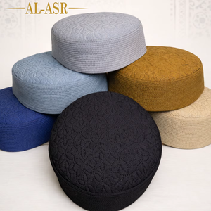 <b>Wholesale</b> Fashion Islamic Traditional <b>Kufi</b> Hats Adults Men's Polyester Designed Al Asr Breathable All Seasons - Product Image 1