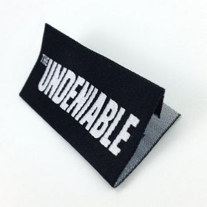 Logo Damask Satin Polyester Neck Tags Woven <b>Labels</b> with End Fold <b>for</b> Clothing Garments <b>Iron</b> <b>on</b> - Product Image 5