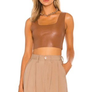 เสื้อครอปหนังผู้หญิงขายดีจากโรงงาน สไตล์ล่าสุด เสื้อครอปหนังแฟชั่นสำหรับผู้หญิง วางขายออนไลน์ - Product Image 1