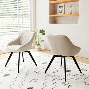 Set di 2 Sedie da Cucina Moderne in Stile Medievale, in PU con Gambe in Metallo Nero Decorative per Uso Domestico - Product Image 4