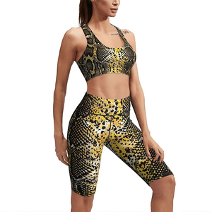 Ensemble de yoga pour femmes en spandex et nylon, très vendu, vêtements de sport et de fitness, ensemble 2 pièces sans couture, short de yoga pour femmes - Product Image 1