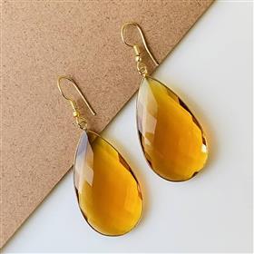Boucles d'oreilles pendantes en argent sterling 925 avec pierre précieuse en quartz citrine de forme poire, boucles d'oreilles en citrine, boucles d'oreilles en argent sterling 925 - Product Image 4