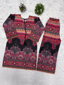 Conjunto de Kurta y Palazzo Estampado para Mujer – Elegante Traje Étnico Coordinado para Uso Casual, Festivo y Diario - Product Image 6