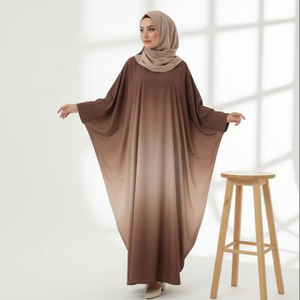Ropa Islámica de Poliéster Suave de Lujo Urbano, Túnica de Manga Larga a la Moda, Abaya Musulmana para Mujer de Oriente Medio, Boda - Product Image 1