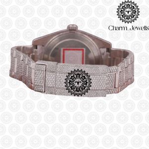 Reloj de Lujo para Hombre Charm_Jewells, de Acero Inoxidable, Caja de 40 mm, Esfera de Cristal, Movimiento Mecánico Analógico, Cierre Oculto con Botón de 20 mm - Product Image 4