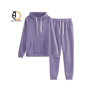 Ensemble deux pièces élégant pour femme, survêtement de sport tricoté à manches longues, couleur unie, pantalon de survêtement, vente en gros - Product Image 3