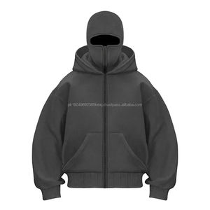 Balaclava pour homme, sweat-shirt zippé chaud d'hiver, style décontracté Y2K avec masque facial intégré, veste de sport pour activités de plein air - Product Image 5