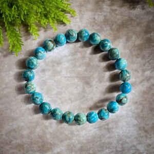 Bracelet en turquoise africaine de qualité supérieure, dernière mode, pierres précieuses naturelles, perles de cristal véritable, extensible, cadeau pour hommes, femmes et filles, décoration - Product Image 5