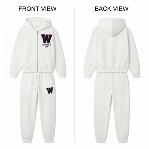 Premium Eco-Friendly Breathable 320 GSM <b>Fleece</b> <b>Women</b> Streetwear Tracksuit Pink Custom Digital Print Hoodie <b>Joggers</b> Set - Product Image 2