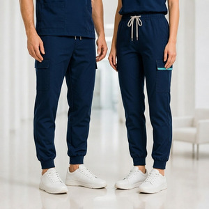 Stretch Medical <b>Scrubs</b> Set Unisex Cooling Breathable Knit Polyester Spandex Doctor Nurse Uniform - Product Image 3