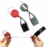 Porte-clés rétractable portable en plastique classique pour briquet, couleurs assorties, avec clip de fixation pour accessoires, personnalisable avec logo