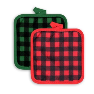 Porte-casserole de Noël 100% coton pur, résistant au four, motif à carreaux, pour la maison. - Product Image 6