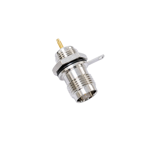 Advanced TNC Female Bulk Head Round Small Adapter Connector Nickel <b>Chrome</b> Plated Telecom Network Use OEM - Product Image 1