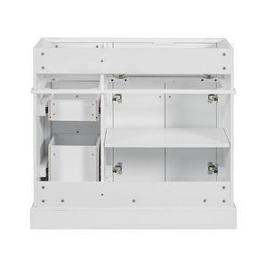 Mobile bagno autoportante da 36 pollici con struttura in legno massello, 3 cassetti, senza lavabo, regolabile - Product Image 6