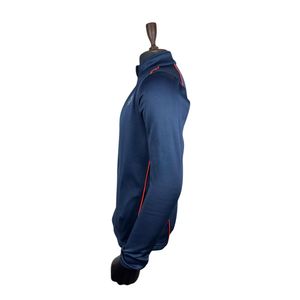 Suéter de punto para hombre con cremallera de un cuarto, logo bordado, casual, manga larga, corte ajustado, estilo urbano, para invierno - Product Image 4