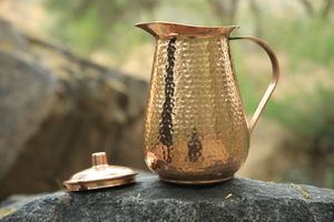Copper jug set for modern home utility upgrade <b>water</b> serving metal set with <b>glasses</b> durable reusable kitchen drinkware - Product Image 5