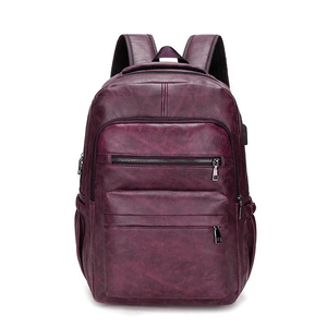 Sac à dos pour ordinateur portable en cuir véritable de haute qualité pour hommes avec doublure en coton, grande capacité, sac d'école pour adolescents garçons - Product Image 1