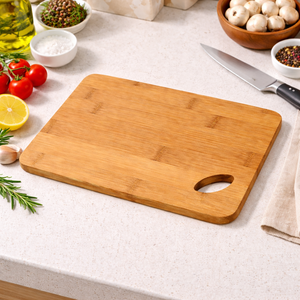 Tabla de cortar rectangular de bambú con orificio para colgar, tabla de cocina para cortar verduras, carne, pan y preparar alimentos. - Product Image 1