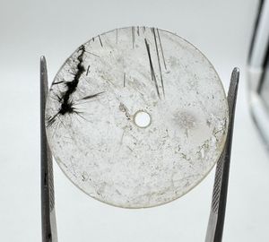 Esfera de reloj plana de rutilo negro natural de 31,50 mm, 0,6 mm de grosor, 2 mm de diámetro del orificio central. - Product Image 3