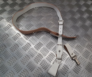 Sangle d'épaule vintage Sam Browne en cuir véritable blanc - Product Image 5
