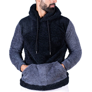 Sweat-shirt à capuche en polaire pour homme, couleur unie, décontracté, pull d'hiver, coupe classique, anti-boulochage - Product Image 3
