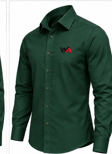 Camisa de Vestir de Manga Larga para Hombre, Color Verde Oscuro, Cuello Clásico, Estilo Casual Elegante, Tela Popelina, Alta Calidad, OEM - Product Image 2