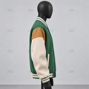Factory Wholesale Custom Embroidered Canvas Baseball <b>Jackets</b> <b>Men</b> Women Autumn Casual Stand Covered Button Windproof Front <b>Letter</b> - Product Image 2