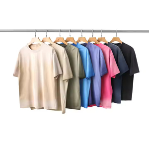 T-shirt surdimensionné à col en V délavé personnalisé, imprimé sérigraphié, effet vieilli, pour homme, 100 % coton, respirant, anti-plis, écologique - Product Image 3