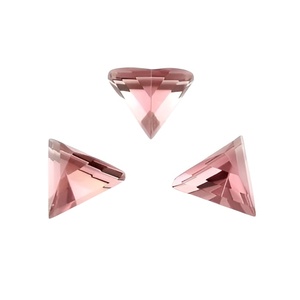 Cabujón de Cuarzo Hidrocalcedonio Rosa Natural Altamente Pulido, Corte Piramidal Facetado, Parte Trasera Plana Escalonada, 12mm, Suelto, para Fabricación de Joyería Fina - Product Image 1