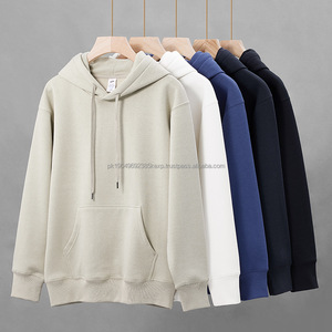 Sudadera con capucha de peso pesado con logotipo bordado personalizado 400Gsm Streetwear US Size 100% Cotton Heavyweight Plain Essentials Pullover hombres Sudadera con capucha - Product Image 2