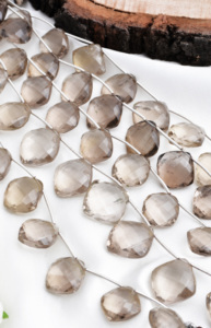 ควอตซ์สโมคกี้ธรรมชาติทรงคุชชั่นเจียระไน 8 นิ้ว สำหรับทำเครื่องประดับอัญมณีชั้นดี - Product Image 4