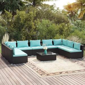 Conjunto de Muebles de Jardín en Negro y Azul Agua - Product Image 1