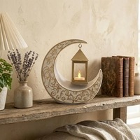 Décoration contemporaine en forme de croissant de lune – Accent festif islamique pour la présentation de table du Ramadan