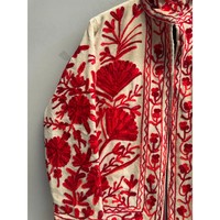Veste en velours matelassé tricoté Suzani, faite à la main, broderie florale, hiver, unisexe, manches longues, doublure en laine, vente en gros