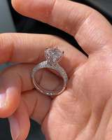 Bague de luxe classique en argent sterling 925 de haute qualité avec moissanite taille brillant, plaquée or 14 carats, sertie à griffes, certifiée GRA