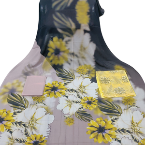 Somalí para vestido estampado suizo para niñas cómodo tejido de gasa Jacquard blanco azul real para boda-Este verano - Product Image 5