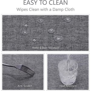 Tovaglia Rettangolare Impermeabile Antimacchia in Tessuto Decorativo Effetto Lino Antipiega per Tavolo Rustico - Product Image 2