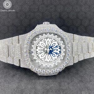 Charm_Jewels Luxury Stainless Steel <b>Diamond</b> Paved Analog Quartz <b>Watch</b> Women Fashion Jewelry 30mm Round Case Folding Clasp - Product Image 1