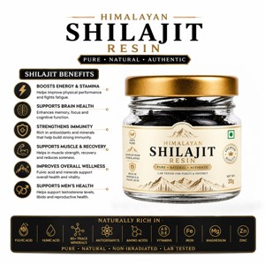 Résine de Shilajit de l'Himalaya 100% Pure et Authentique, Qualité Supérieure, avec 82%+ d'Acide Fulvique et Oligo-éléments, Marque Privée - Product Image 2