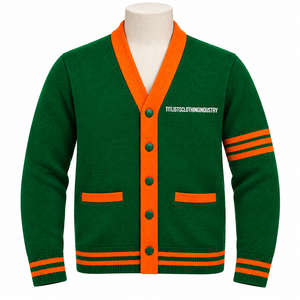 Suéteres de Alta Calidad con Cuello en V de las Universidades FAMU y Florida A&M para Logotipos de Hermandades/Fraternidades, Suéteres de Punto Tipo Cárdigan Unisex - Product Image 2