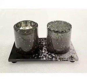 Ensemble de brûleurs d'encens décoratifs pour la maison, couleur noire, en résine époxy faite à la main, Bakhoor, art moderne, antique, cadeau pour l'Aïd, Ramadan, bois de santal - Product Image 4