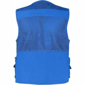 Chaleco de Trabajo de Malla Azul con Múltiples Bolsillos, Chaleco Utilitario Transpirable Unisex de Poliéster para Actividades al Aire Libre - Product Image 4