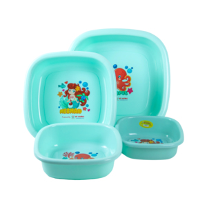 อ่างพลาสติกทนทาน ปลอดสาร BPA ดีไซน์ทันสมัย ใช้งานสะดวกในชีวิตประจำวัน ลายการ์ตูนสัตว์ สำหรับใช้ในบ้านและซักล้าง - Product Image 4