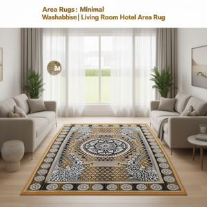 Alfombra Oriental Minimalista Lavable de 5x7 para Sala de Estar u Hotel - Product Image 3