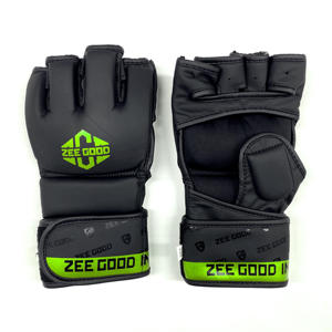 Gants de combat MMA professionnels en cuir PVC à demi-doigts pour adultes unisexes, utilisation en extérieur, antidérapants, évacuant l'humidité, pour la boxe et le grappling - Product Image 2